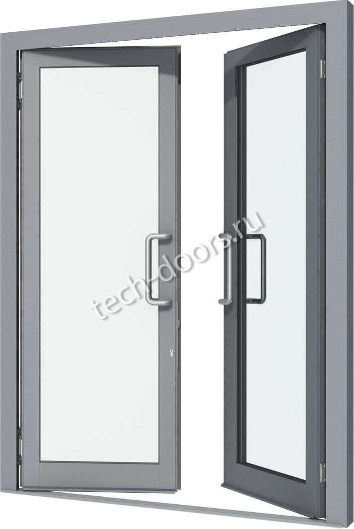 Распашная дверь противопожарная алюминиевая EI 15